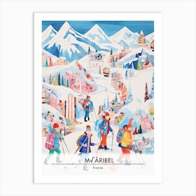 Meribel   France, Ski Resort Poster Illustration 0 Art Print