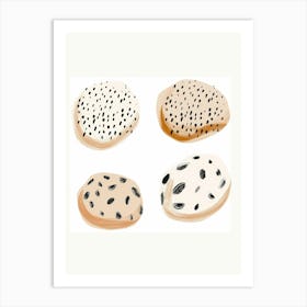 Black And White Polka Dots Art Print