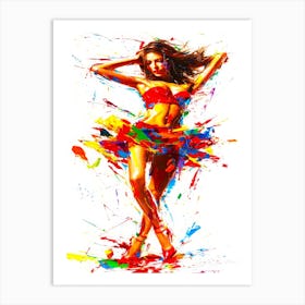 Fashion Model Female - Colorful Poser Art Print