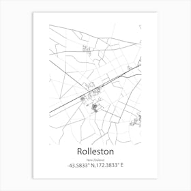 Rolleston,New Zealand Minimalist Map Art Print