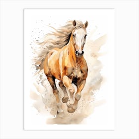 Brown Horse Watercolour Painting Art Print