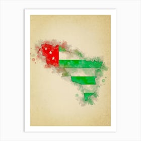 Abkhazia Flag Vintage Art Print