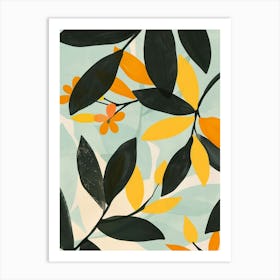 Ebony Tree Flat Illustration 4 Art Print