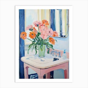 A Vase With Gerbera, Flower Bouquet 4 Art Print