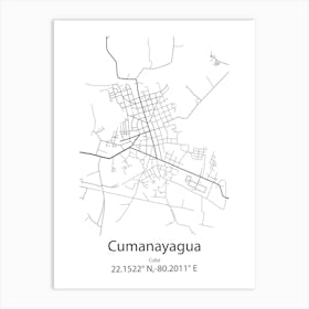 Cumanayagua,Cuba Minimalist Map Art Print