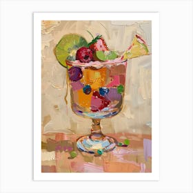 Fruit Jelly Beige Brushstroke Painting Art Print