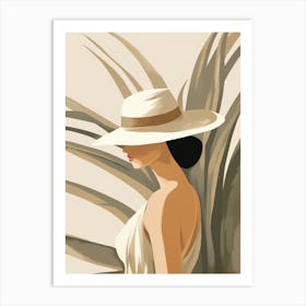 Woman In White Hat 2 Art Print