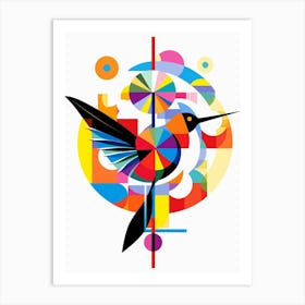 Hummingbirds Abstract Pop Art 4 Art Print