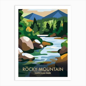 Rocky Mountain National Park Matisse Style Vintage Travel Poster 3 Art Print