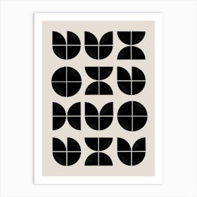Abstract Black And White Pattern Bauhaus Style Art Print