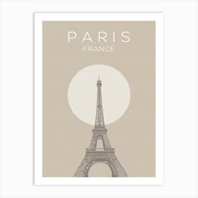 Neutral Paris Eiffel Tower Print Art Print