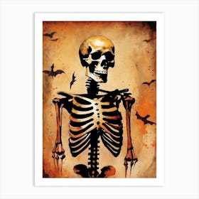 Vintage Halloween Gothic Skeleton Painting (36) Art Print