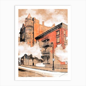 Cityscape Brooklyn Nyc City Street Art Print