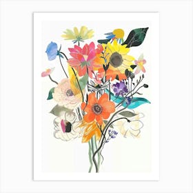 Sunflower 2 Collage Flower Bouquet Art Print