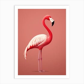Minimalist Greater Flamingo 3 Illustration Art Print