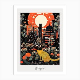 Poster Of Bangkok, Illustration In The Style Of Pop Art 1 Art Print