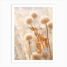 Boho Dried Flowers Bergamot 1 Art Print