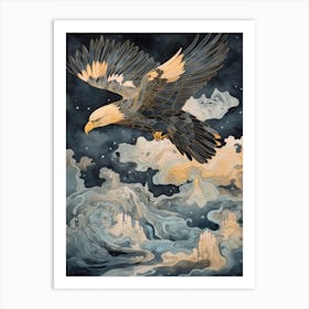 Golden Eagle 2 Gold Detail Painting Art Print