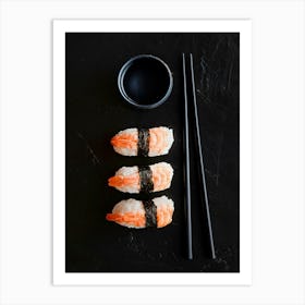 Sushi — Food kitchen poster/blackboard, photo art Art Print