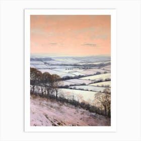 Dreamy Winter Painting The South Downs England 4 Art Print
