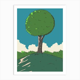 Tree On A Hill Art Print