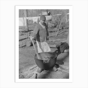 Housewife Boiling Clothes, Chicot Farms, Arkansas By Russell Lee Art Print