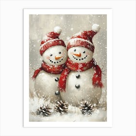 Kids Christmas Snowman Art Print