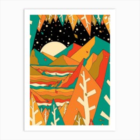 Trees And Lakes Art Print