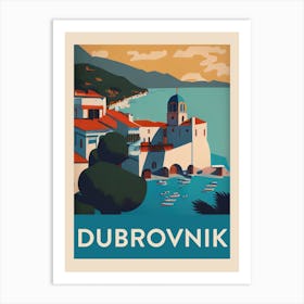 Dubrovnik Vintage Travel Poster Art Print