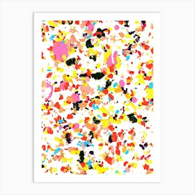 Abstract Modern Art, Splatters Painting with Oil Pastel Color Art Print Art Print