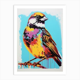 Andy Warhol Style Bird Sparrow 1 Art Print
