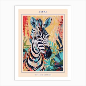 Zebra Brushstrokes Poster 2 Art Print