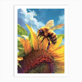 Andrena Bee Storybook Illustration 6 Art Print