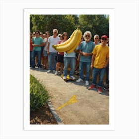 Group Of People With Bananas Art Print