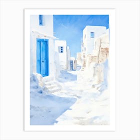 Watercolor Of A Greek Village 2 Art Print