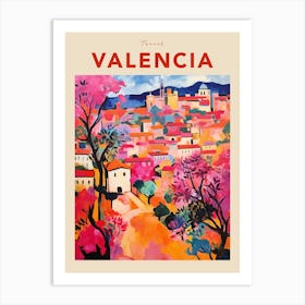 Valencia Spain Fauvist Travel Poster Art Print