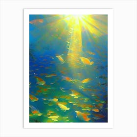 Sanke Koi 1, Fish Monet Style Classic Painting Art Print