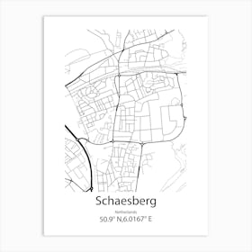 Schaesberg,Netherlands Minimalist Map Art Print