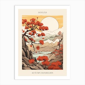 Akikusa Autumn Dandelion 1 Japanese Botanical Illustration Poster Art Print