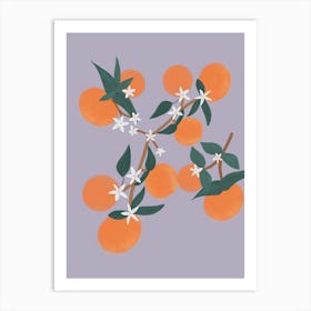 Oranges Purple Art Print