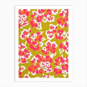 Foxglove Floral Print Warm Tones1 Flower Art Print