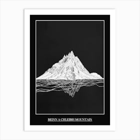 Beinn A Chleibh Mountain Line Drawing 3 Poster Art Print