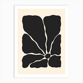 Abstract Flower 02 - Black Art Print