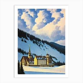 Bad Gastein, Austria Ski Resort Vintage Landscape 1 Skiing Poster Art Print