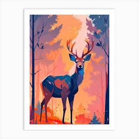 Deer In The Forest 2 Art Print