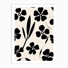 Black And White Floral Pattern Art Print