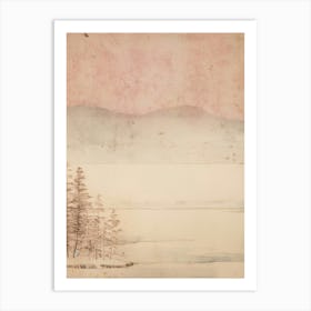 Japan. Hokkaido. Winter: Retro Oriental Aesthetic Landscape Wall Art Home Decoration 1 Art Print