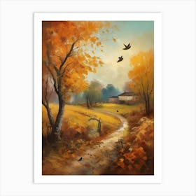 Printable Wall Art, Vintage Landscape, Farmhouse Wall Decorations, Vintage Landscape Oil Painting.11 Art Print