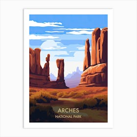 Arches National Park Travel Poster Illustration Style 3 Art Print