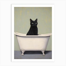 Cat In Bathtub Art Print